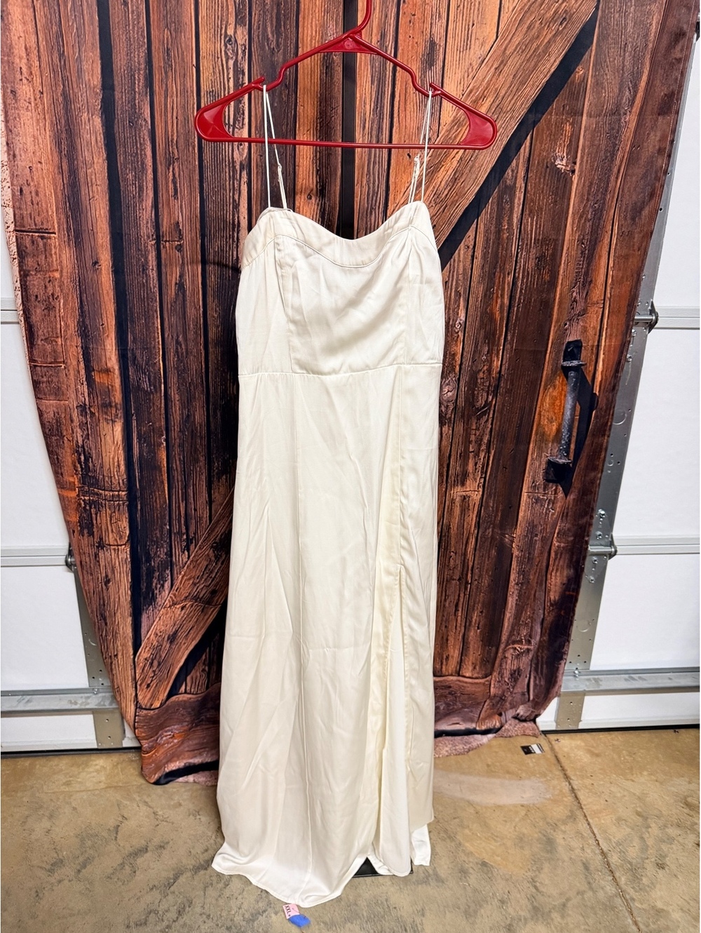 Abercrombie & Fitch Ivory Satin Slip Dress with Spaghetti Straps Size S